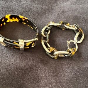 Vintage Ralph Lauren sterling and faux tortoise shell bracelets.
